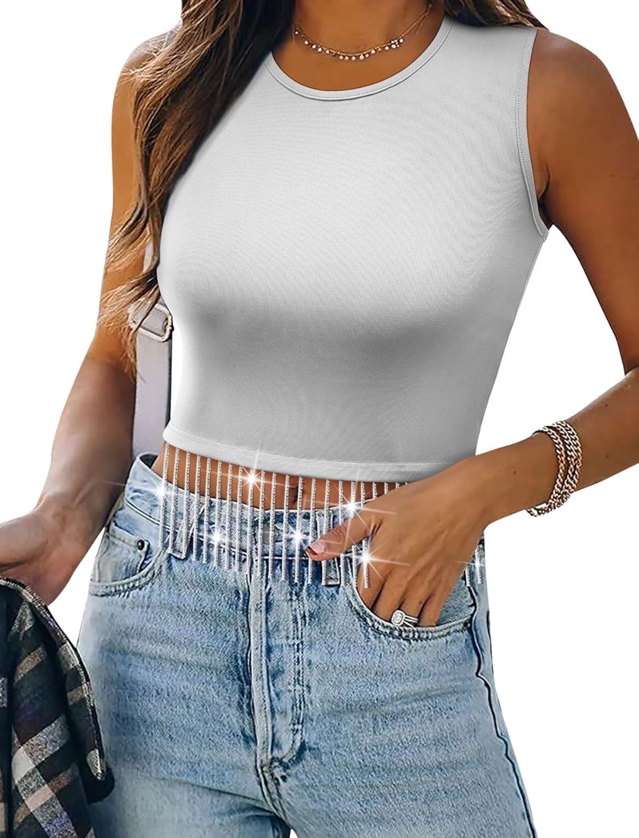 Customized Rhinestone Crop Top