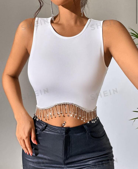 Customized Rhinestone Crop Top